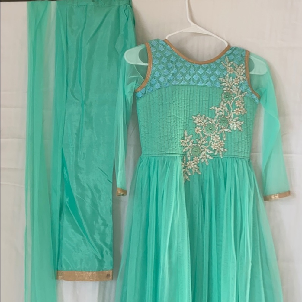 Sea green dress